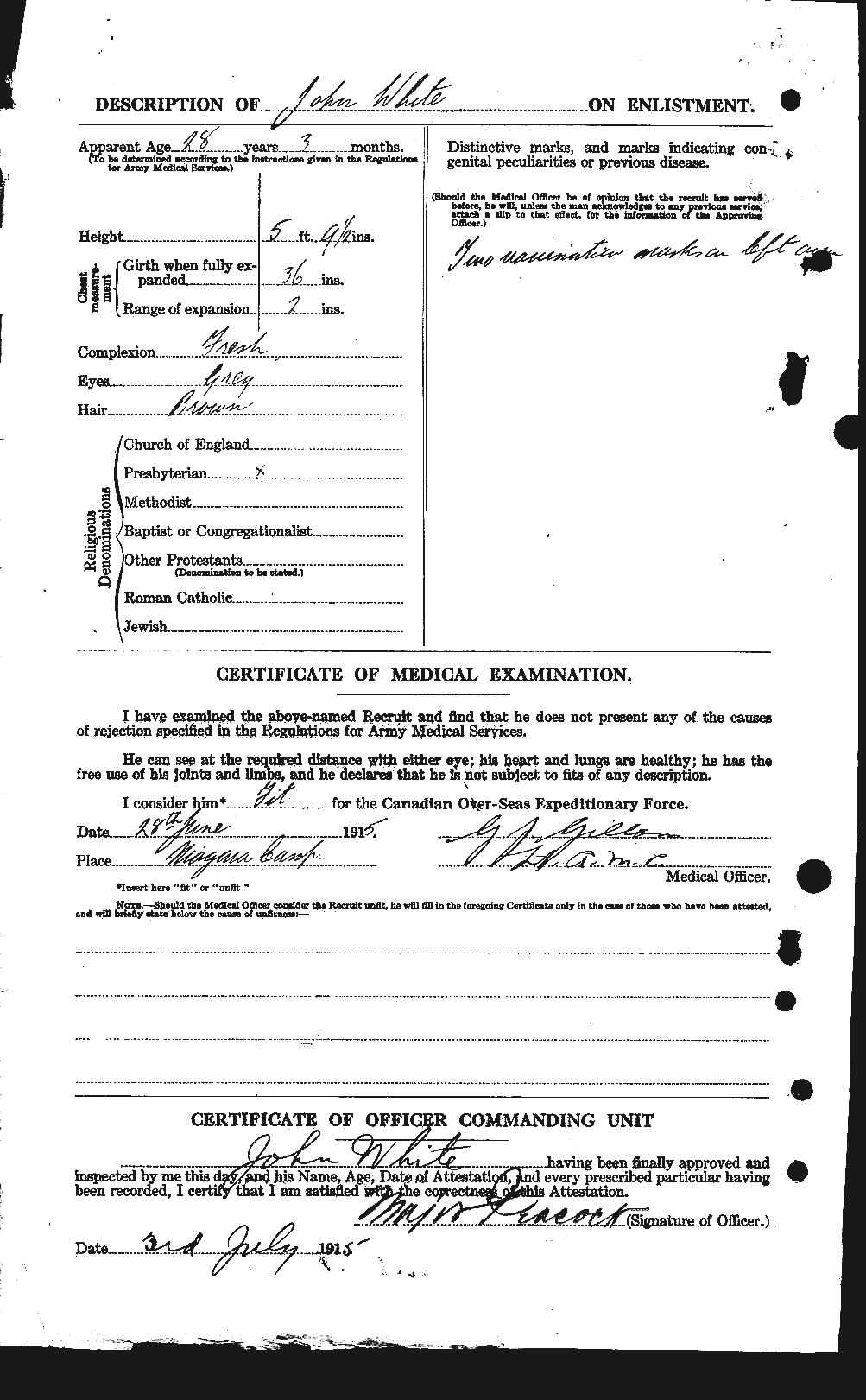 Dossiers du Personnel de la Première Guerre mondiale - CEC 671494b