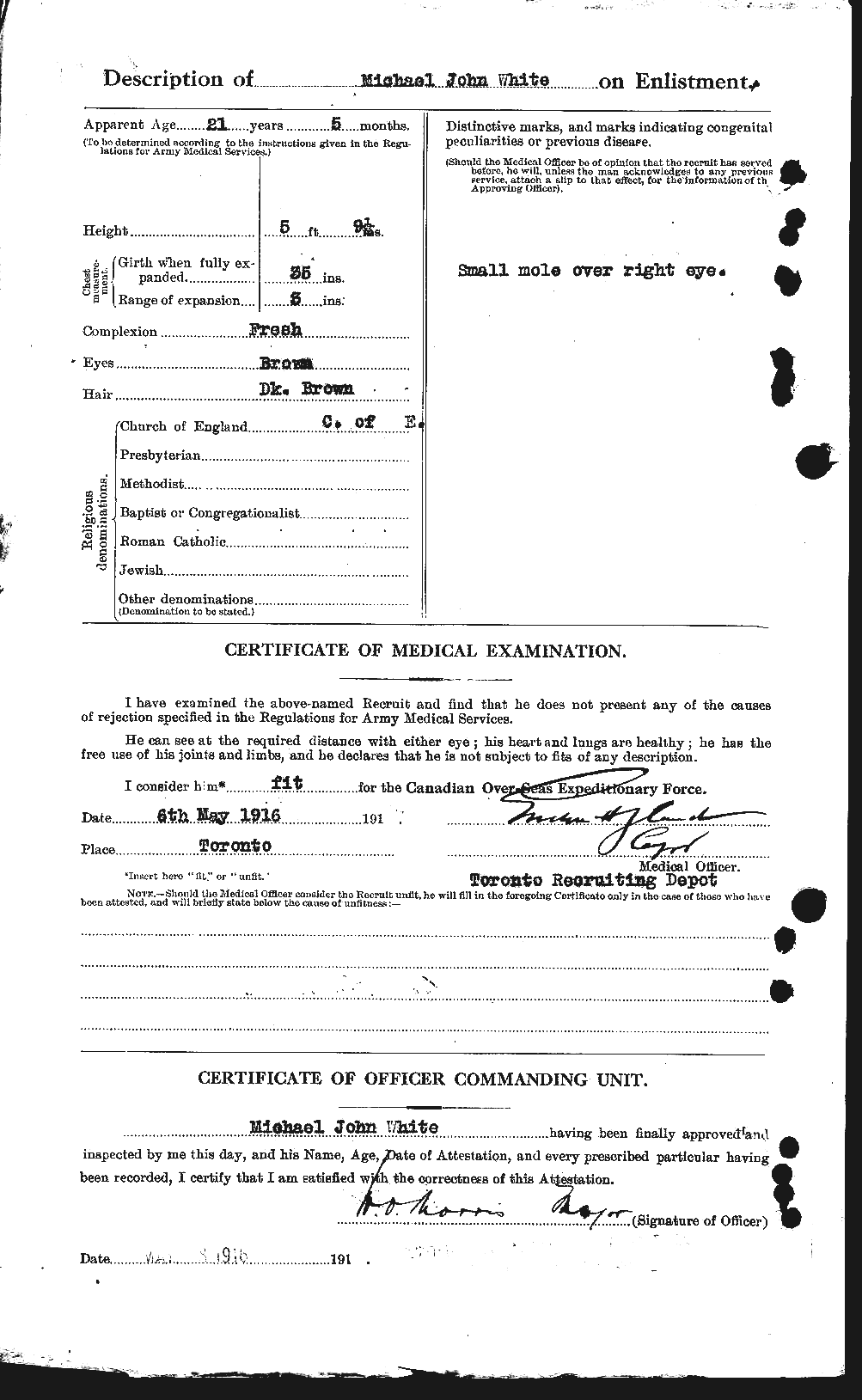 Dossiers du Personnel de la Première Guerre mondiale - CEC 671744b