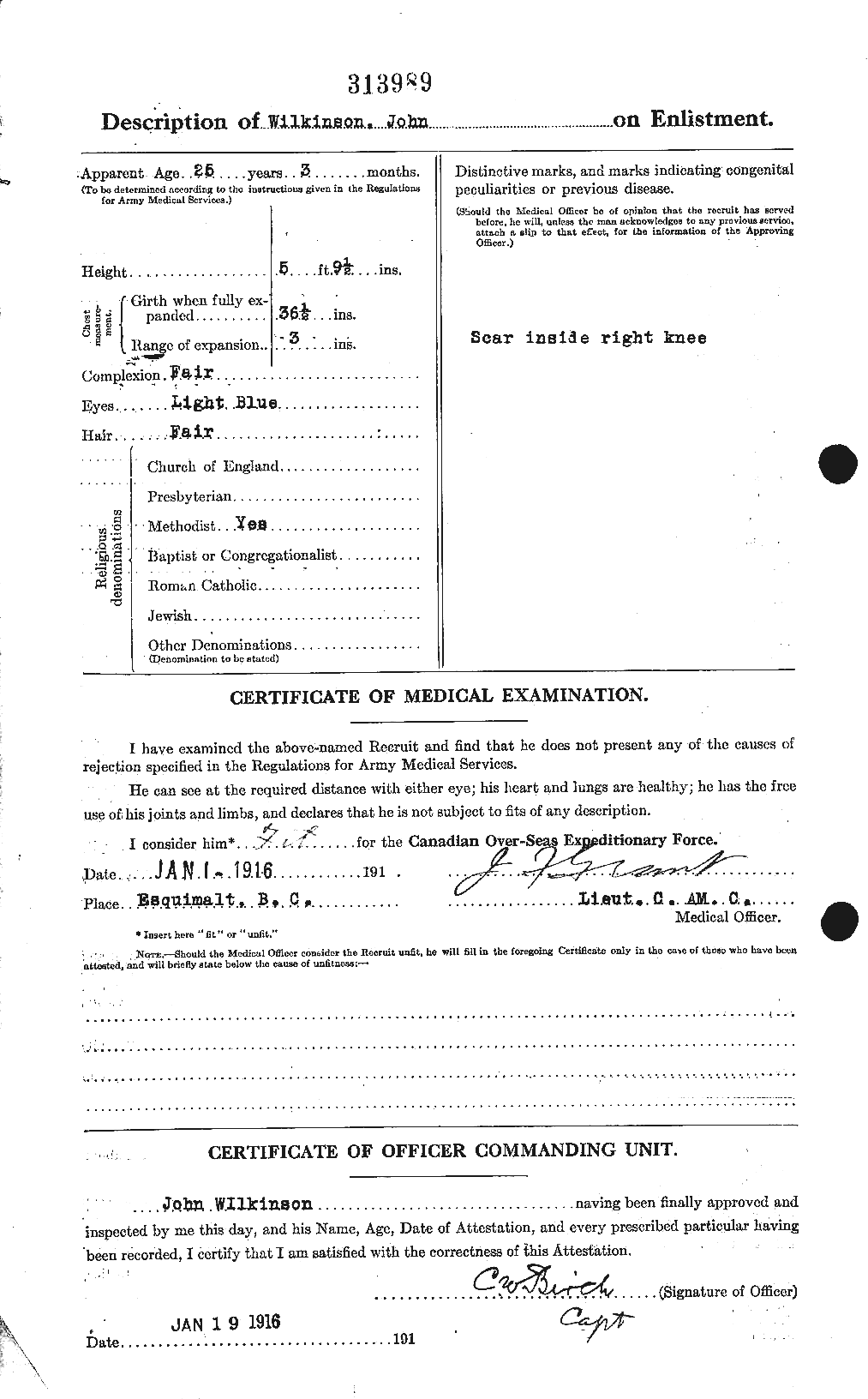 Dossiers du Personnel de la Première Guerre mondiale - CEC 673321b