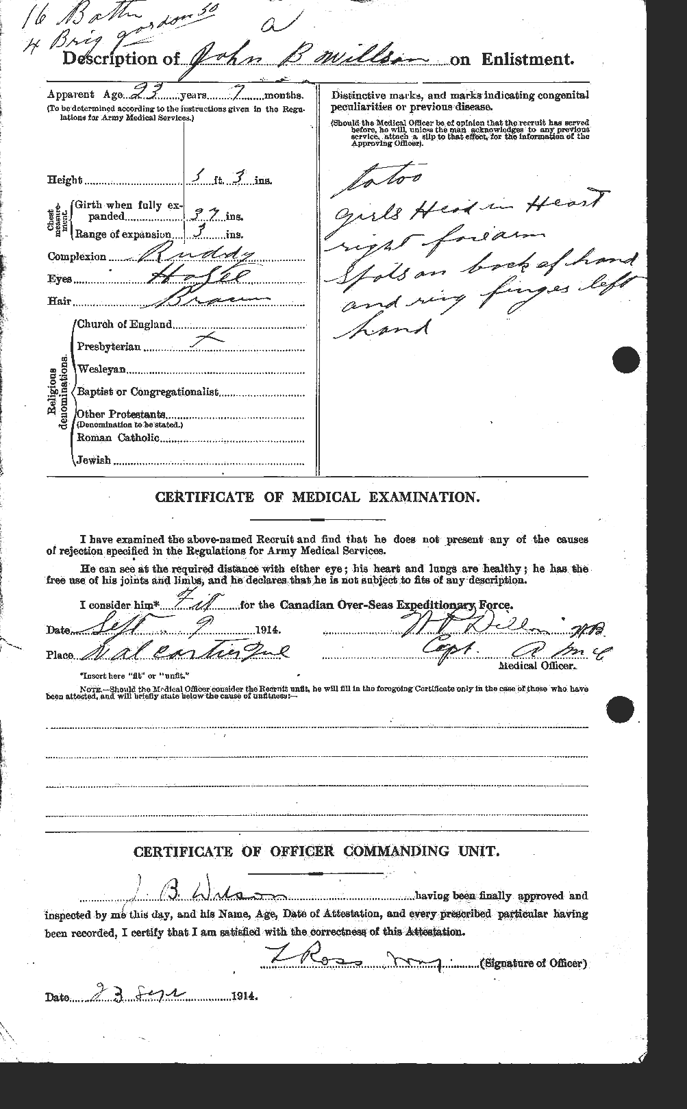 Dossiers du Personnel de la Première Guerre mondiale - CEC 681669b