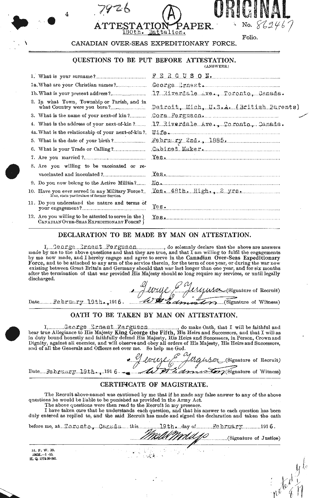 Personnel Records of the First World War - CEF 691049a