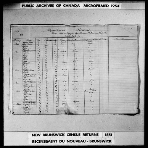 Page numérisée du Recensement de 1851 (Canada-Est, Canada-Ouest, Nouveau-Brunswick et Nouvelle-Écosse), Page numéro 22, pour Peter Lushare