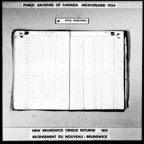 Digitized page of Census of 1851 (Canada East, Canada West, New Brunswick and Nova Scotia), Page number , for David Allan