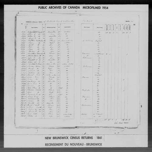 Digitized page of Census of 1861 (Canada East, Canada West, Prince Edward Island, New Brunswick and Nova Scotia), Page number 88, for Isaac Wetherhead