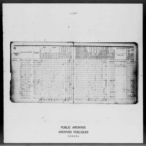 Digitized page of Census of 1861 (Canada East, Canada West, Prince Edward Island, New Brunswick and Nova Scotia), Page number 1, for Samuel Prowse