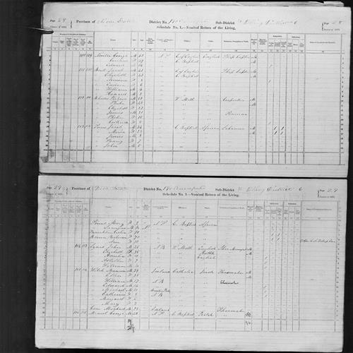 Digitized page of Census of Canada, 1871, Page number 28, for George Neville