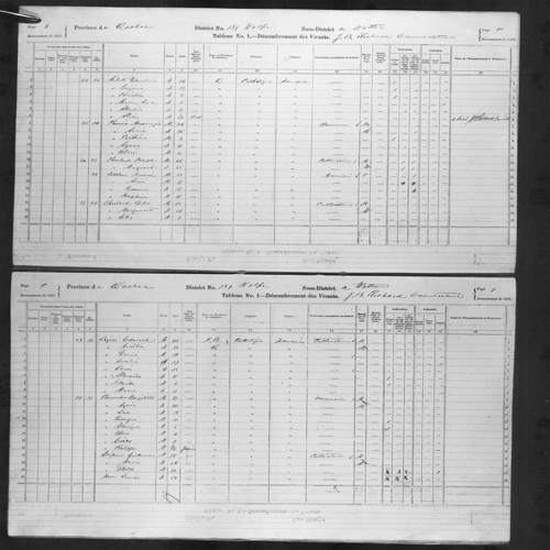 Digitized page of Census of Canada, 1871, Page number 9, for Edouard Legére