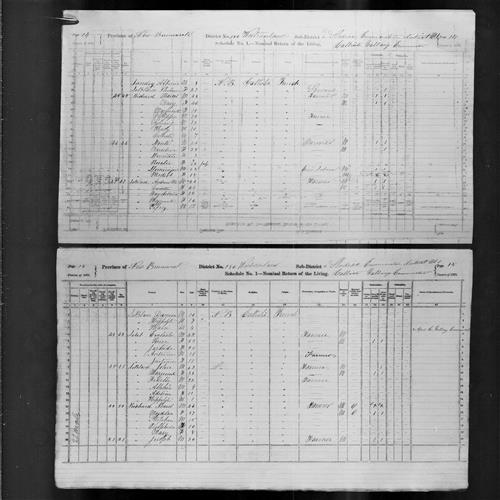 Digitized page of Census of Canada, 1871, Page number 15, for Joseph Richard