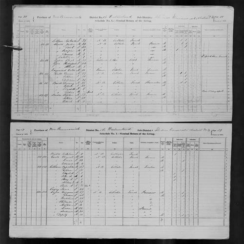 Digitized page of Census of Canada, 1871, Page number 39, for Griguare Leger