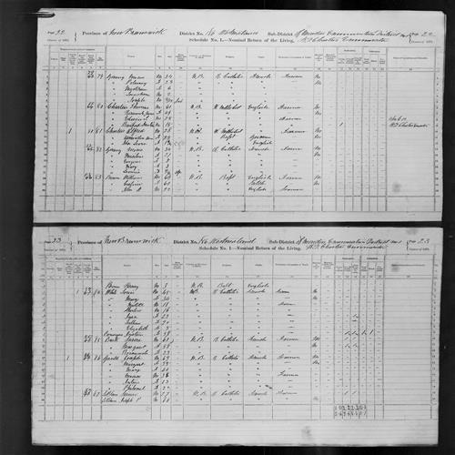 Digitized page of Census of Canada, 1871, Page number 23, for Joseph Gould