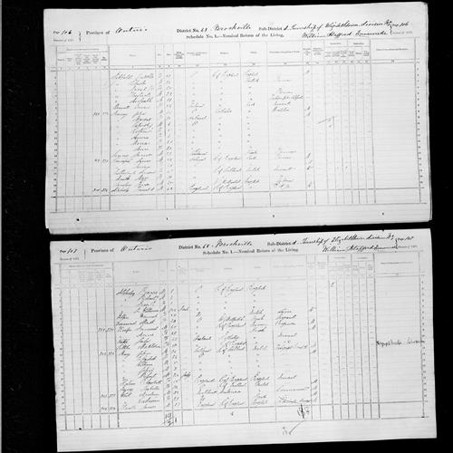 Digitized page of Census of Canada, 1871, Page number 106, for Francil A Atcherly