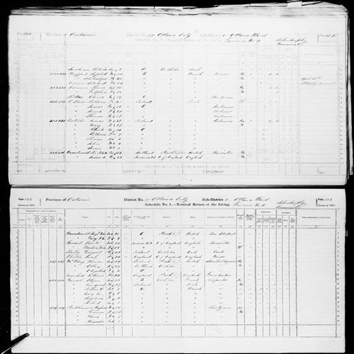 Digitized page of Census of Canada, 1871, Page number 132, for John A Macdonald
