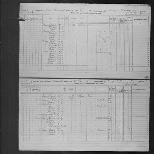 Digitized page of Census of Canada, 1871, Page number 42, for Pierre Landry