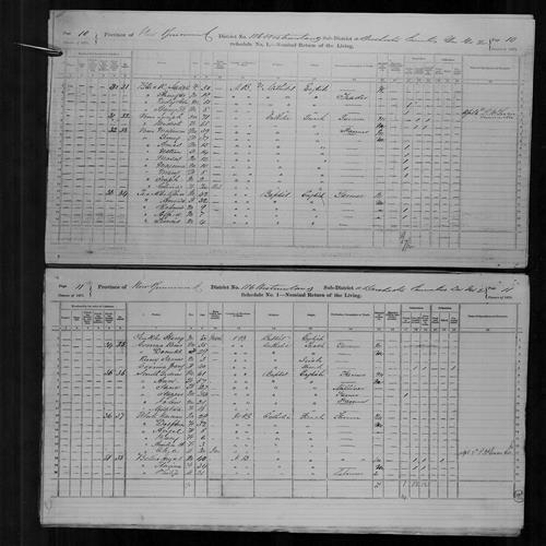 Digitized page of Census of Canada, 1871, Page number 10, for Maximan Veno