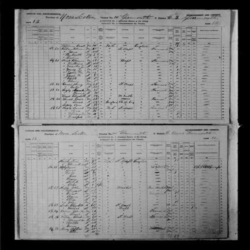 Digitized page of Census of Canada, 1881, Page number 13, for Israel HIGBY