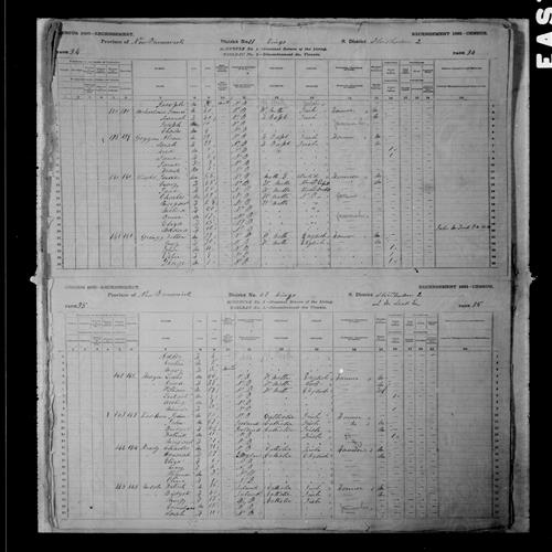 Digitized page of Census of Canada, 1881, Page number 34, for Abram GEGGAN