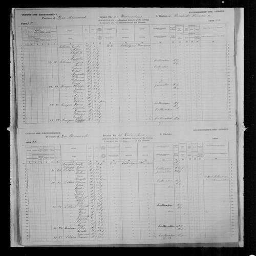 Digitized page of Census of Canada, 1881, Page number 23, for Lemable LEBLANC