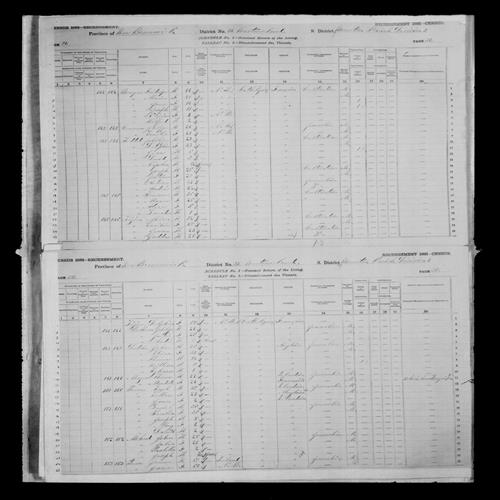 Digitized page of Census of Canada, 1881, Page number 34, for Joseph BOURQUE