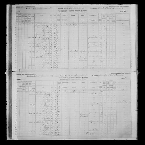 Digitized page of Census of Canada, 1881, Page number 42, for Eulderic LEGER