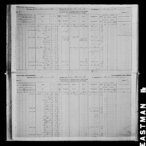 Digitized page of Census of Canada, 1881, Page number 75, for Helene LEBLANC