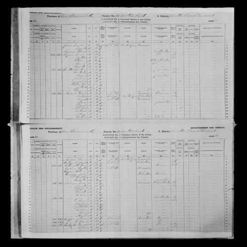 Digitized page of Census of Canada, 1881, Page number 78, for Marguerite POIRRIER
