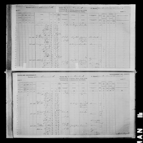 Digitized page of Census of Canada, 1881, Page number 96, for Rebecca CHAMBERS