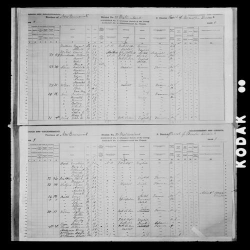 Digitized page of Census of Canada, 1881, Page number 8, for August GROUNDWATER