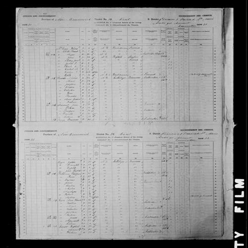 Digitized page of Census of Canada, 1881, Page number 30, for Jean ARSONAULT