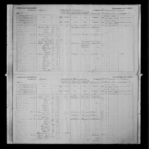 Digitized page of Census of Canada, 1881, Page number 9, for Isaac DORION