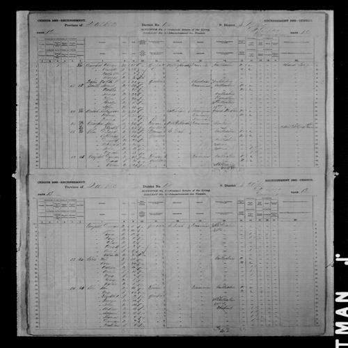 Digitized page of Census of Canada, 1881, Page number 12, for James SMITH