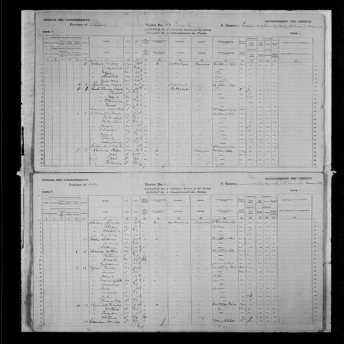 Digitized page of Census of Canada, 1881, Page number 2, for Zoe NOISEUX