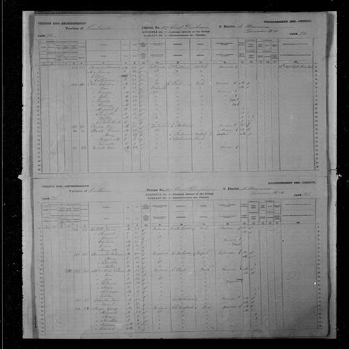 Digitized page of Census of Canada, 1881, Page number 26, for Heneretta BAIRD