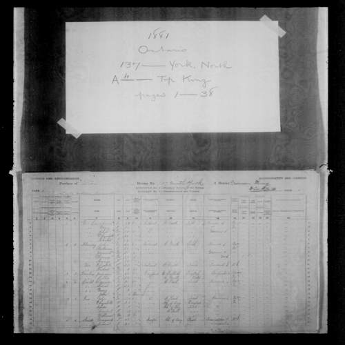 Digitized page of Census of Canada, 1881, Page number 1, for Margaret SMITH
