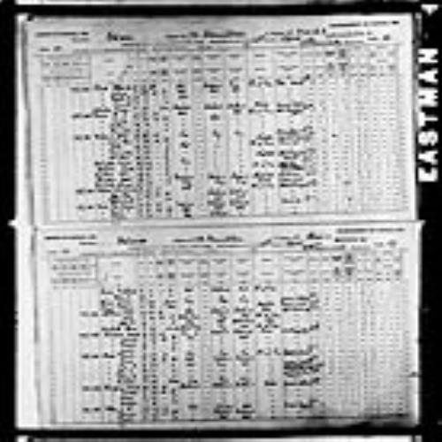 Digitized page of Census of Canada, 1891, Page number 56-57, for Marion E Crerar