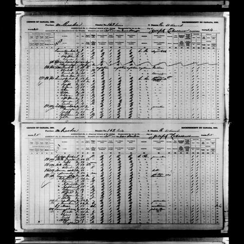 Digitized page of Census of Canada, 1891, Page number 24-25, for Elisabeth Peters