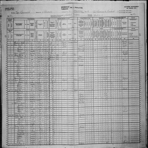 Digitized page of Census of Canada, 1901, Page number 14, for John P Lager