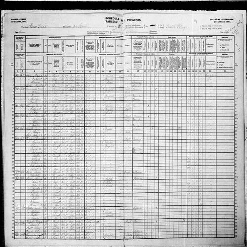 Digitized page of Census of Canada, 1901, Page number 11, for Eleanor Stevens