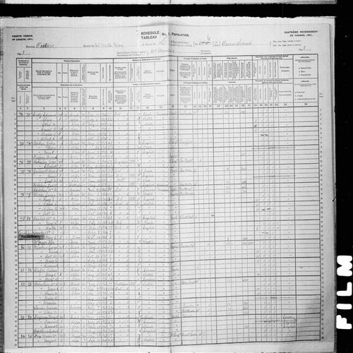 Digitized page of Census of Canada, 1901, Page number 8, for Wm A Bishop