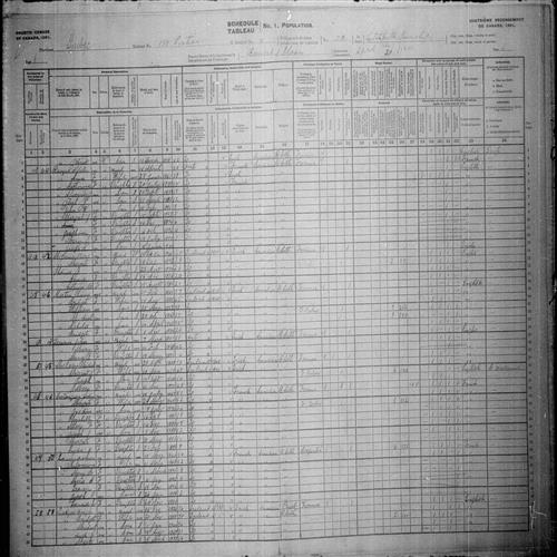 Digitized page of Census of Canada, 1901, Page number 6, for Nicholas Martin