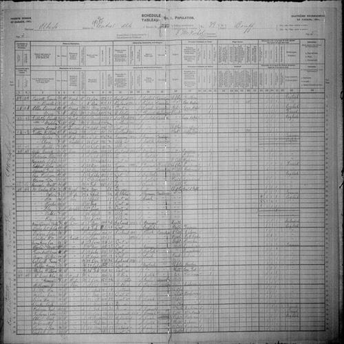 Digitized page of Census of Canada, 1901, Page number 5, for Walter Nixon
