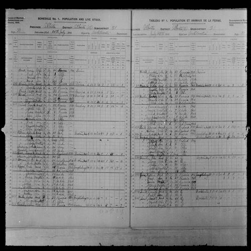 Digitized page of Census of Northwest Provinces, 1906, Page number 30, for John Hawkes