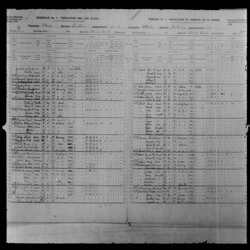 Digitized page of Census of Northwest Provinces, 1906, Page number 31, for William Wheeler
