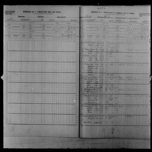 Digitized page of Census of Northwest Provinces, 1906, Page number 2, for Leonard Hornett