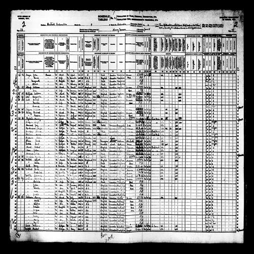 Digitized page of Census of Canada, 1911, Page number 2, for Lenoard Cobb