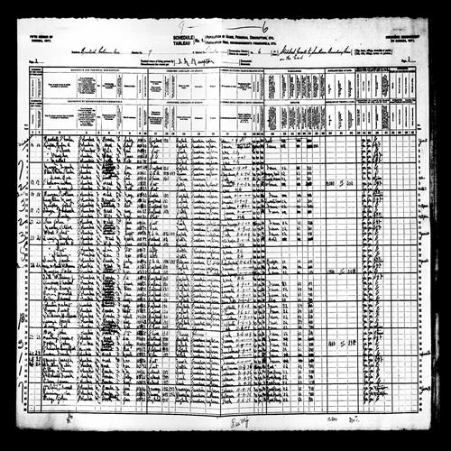 Digitized page of Census of Canada, 1911, Page number 2, for Hugham Granger