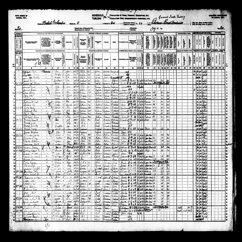 Digitized page of Census of Canada, 1911, Page number 30, for John W Thompson