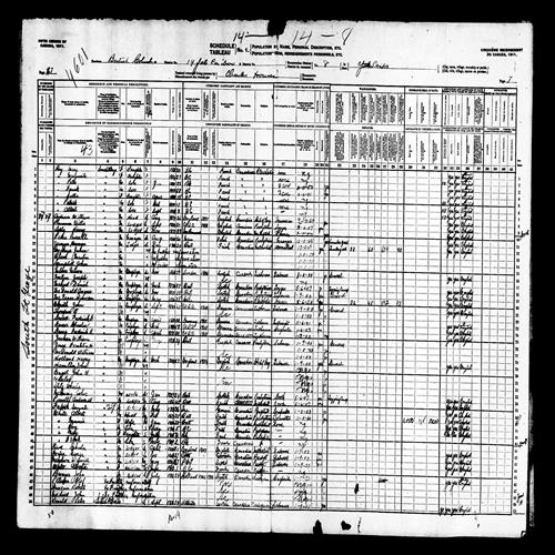 Digitized page of Census of Canada, 1911, Page number 7, for Fedck White