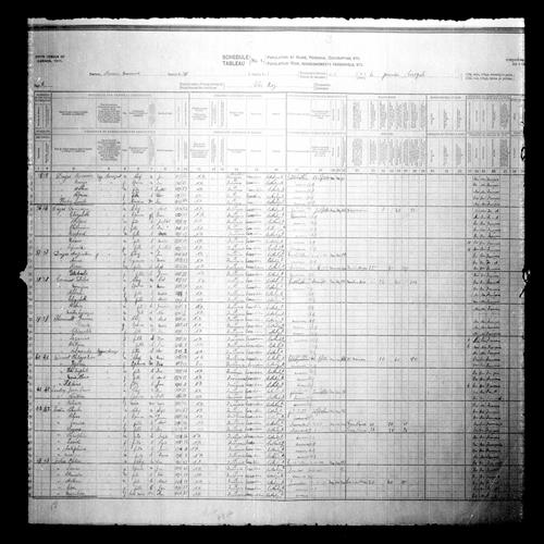 Digitized page of Census of Canada, 1911, Page number 6, for Jean Louis Landry