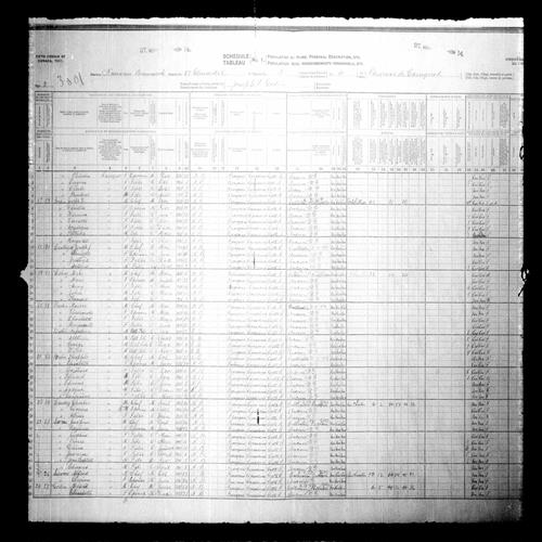 Digitized page of Census of Canada, 1911, Page number 3, for Josepth F Godin
