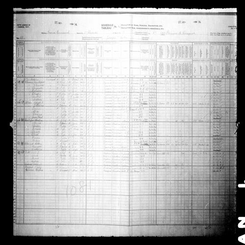 Digitized page of Census of Canada, 1911, Page number 22, for Agapit P Albert